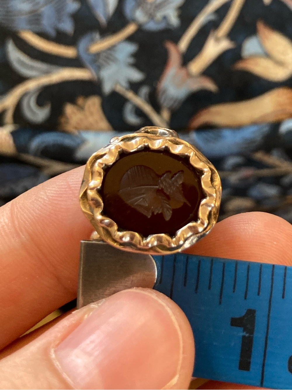 Antique Victorian? Carved Carnelian Intaglio Engraved Gold Ring - Picture 17 of 17